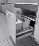 Odpadkové koše, 1 x 18 a 2 x 8 litrů a 2 odkládací plochy, Separato-K