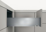 Systém zásuvkových výsuvů s bočnicí, Blum Legrabox pure, výška bočnice zásuvky 128 mm, systémová výška K, s korpusovou lištou Blumotion S