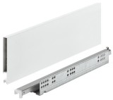 Systém zásuvkových výsuvů s bočnicí, Häfele Matrix Box Slim A Synchro, výška bočnice zásuvky 128 mm, plnovýsuv